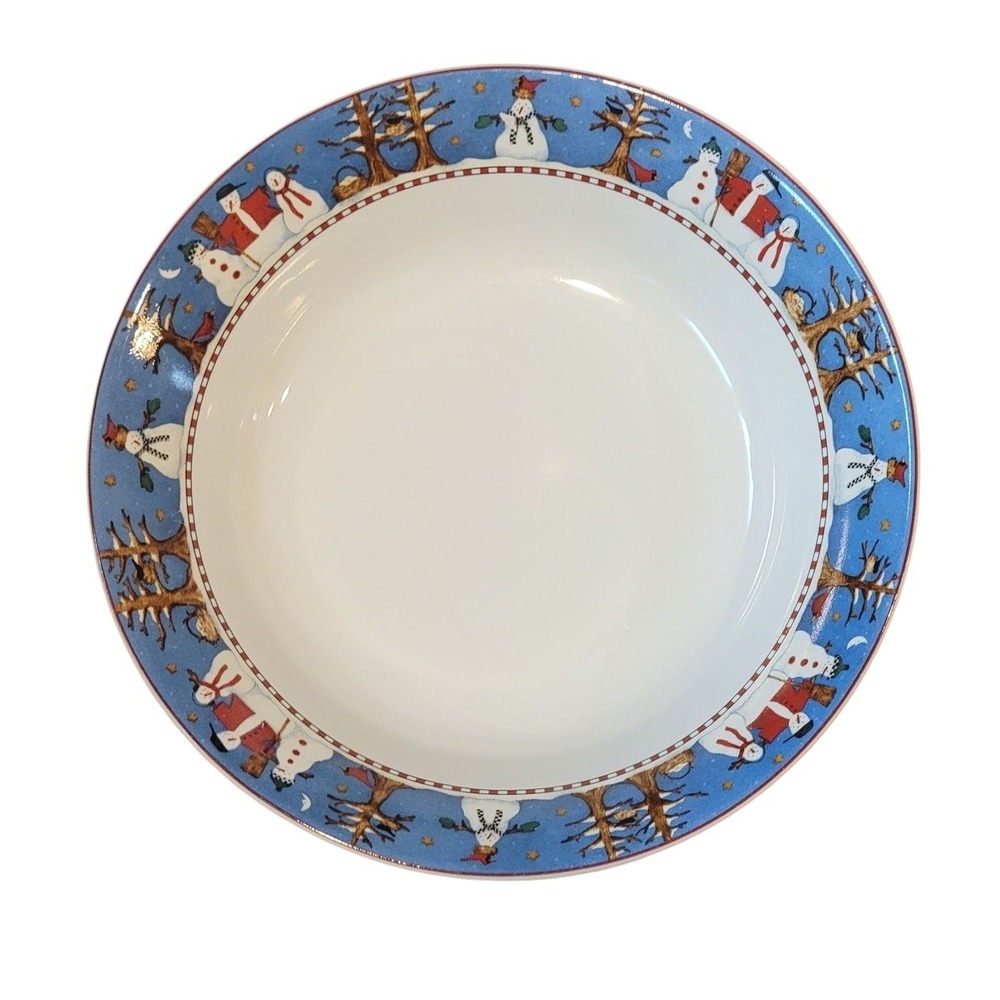Oneida‎ Sakura Christmas Snowman 7.5" Soup/Cereal Bowl Debbie Mumm Set of 3